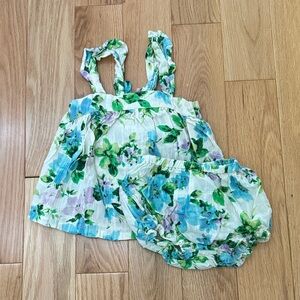 Old Navy Floral Kids Matching Set - Blue and Green